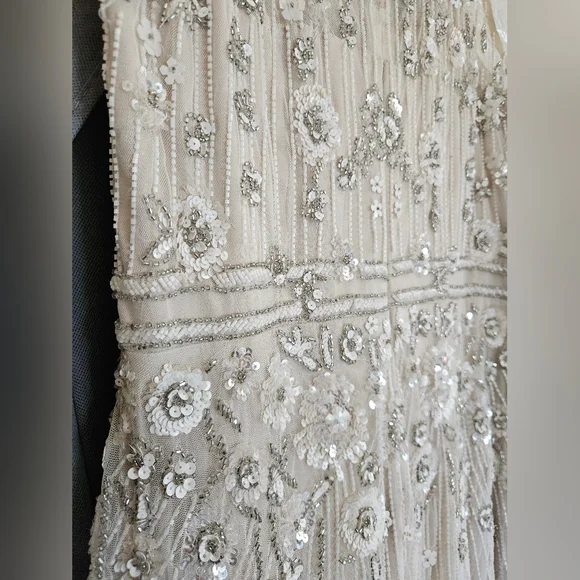 Ivory & White Beaded Gown - Picture 3 of 16